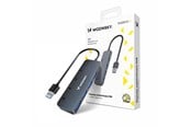USB-hub - Wozinsky USB-A Hub WHS080YSS 4 x USB-A 3.0 with individual switches aluminum with 30 cm cable - gray USB-hub - 5907769366451