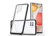 Mobil - Deksel og etui - Hurtel Clear 3in1 Case for Samsung Galaxy A42 5G Frame Gel Cover Black - 5907769338953