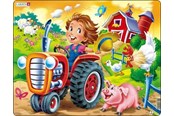 Puslespill - Larsen Puzzles Puzzle Child on tractor - 15 pieces Maxi (36.5x28.5 cm) Gulv - BM7