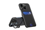 Mobil - Deksel og etui - Hurtel Leather Stand Case for Samsung Galaxy S23 Ultra Cover Card Wallet with Stand Black - 5907769353437