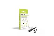 Mobil - Andre tilbehør - Mobile Origin USB-C Dust Plug & Cleaning Brush CL1 Black/Clear for iPhone/Android - MO-CL1-BLK-CLR