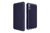 Mobil - Deksel og etui - ITSKINS HYBRID FOLIO cover for iPhone XS / X®. Navy blue with recycled leather - APHX-HYBRF-NBRL