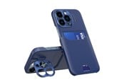 Mobil - Deksel og etui - Hurtel Leather Stand Case for Samsung Galaxy S23 Cover Card Wallet with Stand Blue - 5907769353482