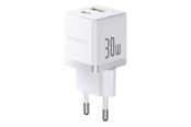 Mobil - Adaptere og ladere - Baseus Palm 30W USB-C USB-A Wall Charger - White - P1011160A213-00