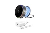 Mobil - Adaptere og ladere - 4smarts Qi2 25W MagSafe charger set with cooling RGB space grey - 541761