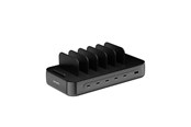 Mobil - Adaptere og ladere - 4smarts Charging station Team 100W 1x USB-A port 5x USB-C ports includes 6 cables black - 541805