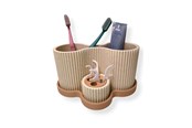 Dekorasjon - Simiu SNOOVA - Toothbrush Holder With Storage - Marble/Beige - 5714255012040