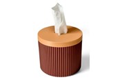 Dekorasjon - Simiu Paper Dispenser - Round - Bordeaux Red/Beige 13.5cm - 5714255011586
