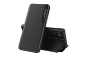 Mobil - Deksel og etui - Hurtel Eco Leather View Case for Samsung Galaxy A14 with a Flip Stand Black - 9145576270059