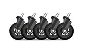 Gamingstol - DUTZO Premium 3" Rubber Caster for IKEA Chairs - Black - Rubber - DGCAIK-75MMRBWU-BK