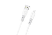 USB - Dudao L25SL 30W USB-A - Lightning Cable with Soft Silicone Braid 1m - White - 6976625336357