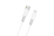 USB - Dudao L25ST 5 A USB-A - USB-C Cable with Soft Silicone Braid 1 m - White - 6976625336364