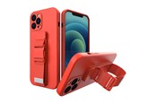 Mobil - Deksel og etui - Hurtel Rope Case Silicone Lanyard Cover Purse Lanyard Strap For Xiaomi Poco M4 Pro 5G Red - 5907769340499
