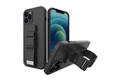 Mobil - Deksel og etui - Hurtel Rope Case Silicone Lanyard Cover Purse Lanyard Strap For Samsung Galaxy A73 Black - 5907769340710