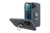 Mobil - Deksel og etui - Hurtel Ring Case Silicone Case with Finger Holder and Stand for Xiaomi Redmi Note 11 Pro Blue - 5907769340925