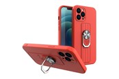 Mobil - Deksel og etui - Hurtel Ring Case silicone case with finger holder and stand for Xiaomi Redmi Note 11 Pro Red - 5907769340932
