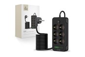 Mobil - Adaptere og ladere - Tech-Protect Power Strip PC6X6 6 Sockets 240V + 3xUSB-A + 3xUSB-C 200cm - Black - 5906302310586
