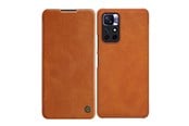 Mobil - Deksel og etui - Nillkin  Qin Case Case for Xiaomi Redmi Note 11T 5G / Note 11S 5G / Note 11 5G (China) / Poco M4 Pro 5G Camera Cover Holster Cover Flip Case Brown - 6902048234956