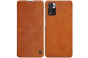Mobil - Deksel og etui - Nillkin Qin Case Case for Xiaomi Redmi Note 11 Pro+ (China) / Redmi Note 11 Pro (China) / Mi11i HyperCharge Camera Cover Holster Cover Flip Case Brown - 6902048234987