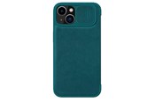 Mobil - Deksel og etui - Nillkin Qin Leather Pro Case iPhone 14 Plus Case Camera Cover Holster Cover Case With Flip Green - 6902048249103