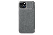Mobil - Deksel og etui - Nillkin Qin Cloth Pro Case Case for iPhone 14 Plus Camera Cover Holster Cover Flip Case Grey - 6902048249189