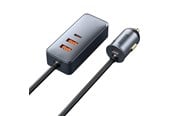 Mobil - Adaptere og ladere - Baseus Share Together PPS Multi-port Fast charge Car Charger with Extension Cord 2U+2C 120W Space Gray - C00034800811-Z1