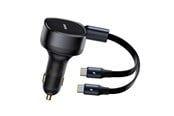 Mobil - Adaptere og ladere - Baseus Enjoyment Retractable 2-in-1 Car Charger C+C 33W Cluster Black - C00035506113-Z1