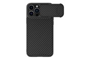 Mobil - Deksel og etui - Nillkin Synthetic Fiber S Case iPhone 14 Pro Max Case with Camera Cover Black - 6902048249806