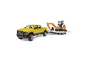 Leketøysbil - Bruder RAM Rental Service with Mini excavator - BR2546