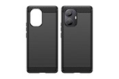 Mobil - Deksel og etui - Hurtel Carbon Case for Realme 10 Pro+ Flexible Silicone Carbon Cover Black - 5907769351990