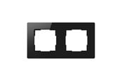 Smarthus - Avatto 2 Socket TS20 Light Switch Frame - Black - TS20-Frame-B2