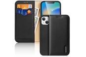 Mobil - Deksel og etui - Dux Ducis Hivo Leather Flip Case Genuine Leather Cover Card & Document Wallet iPhone 14 Plus Black - 6934913034996