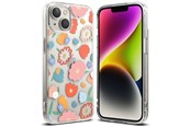 Mobil - Deksel og etui - Ringke  Fusion Design Armored Case Cover with Gel Frame iPhone 14 Plus Transparent (Floral) (FD637E31) - 8809881265544