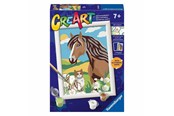 Kreative leker - Ravensburger CreArt Paint by Numbers - Horse and Kitty - 12023056 4
