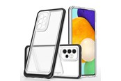 Mobil - Deksel og etui - Hurtel Clear 3in1 Case for Samsung Galaxy A73 Frame Cover Gel Black - 5907769339684