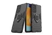 Mobil - Deksel og etui - Hurtel Ring Armor Tough Hybrid Case Cover + Magnetic Holder for Samsung Galaxy A73 Black - 5907769339950