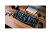 Tastatur - Keychron V10 - keyboard - QMK custom alice layout fully assembled knob mechanical - 75% - QWERTY - Nordic - frosted black Input Device - Tastatur - Nordisk - Blå - V10-C1-BO