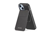 Mobil - Deksel og etui - Dux Ducis Rafi Mag Wallet Case with 3-in-1 Stand for iPhone 15 Plus with MagSafe and RFID Lock - Black - 6934913024386