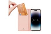 Mobil - Deksel og etui - Dux Ducis iPhone 15 Pro Max Flip Case and Wallet  Skin Pro - Pink - 6934913025468