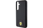 Mobil - Deksel og etui - Ferrari Carbon Stitched Bottom Case for Samsung Galaxy S24+ - Black - 3666339242572