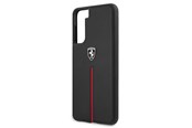 Mobil - Deksel og etui - Ferrari Off Track Leather Nylon Stripe Case for Samsung Galaxy S21+ - Black - 3700740496169