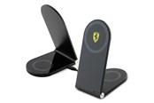 Mobil - Adaptere og ladere - Ferrari Printed Logo MagSafe Foldable 2-in-1 Wireless Charger 15W - Black - 3666339170851