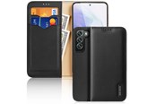 Mobil - Deksel og etui - Dux Ducis Hivo Leather Flip Case Genuine Leather Cover Card & Document Wallet Samsung Galaxy S22+ (S22 Plus) Black - 6934913043639