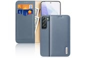 Mobil - Deksel og etui - Dux Ducis Hivo Leather Flip Case Genuine Leather Cover Card & Document Wallet Samsung Galaxy S22+ (S22 Plus) Blue - 6934913043646