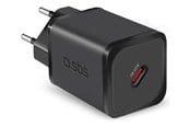Mobil - Adaptere og ladere - SBS TETRGAN1C45W 45W GaN USB-C Wall Charger with Power Delivery - Black - TETRGAN1C45W