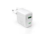 Mobil - Adaptere og ladere - Puro 65W GaN USB-A USB-C Wall Charger - White - PUFCMTCUSBAC65WGWHI