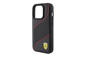 Mobil - Deksel og etui - Ferrari Perforated Waves Metal Logo Case for iPhone 15 Pro - Black - 3666339182090
