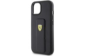 Mobil - Deksel og etui - Ferrari Grip Stand Metal Logo Case for iPhone 15 - Black - 3666339201838