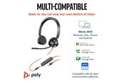 Hodetelefoner - HP Poly Blackwire 3325 Stereo Microsoft Teams Certified USB-C Headset +3.5mm Plug +USB-C/A Adapter - 8X222AA