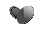 Mobil - Adaptere og ladere - CRONG PowerSpot Fast Wireless Charger – Aluminum 15W USB-C Qi Wireless Charger with Tempered Glass Cover (Shadow Black) - CRG-PS15W-BLK